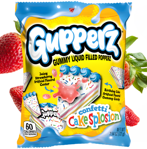 Gupperz - Gummy Liquid Filled Popperz Confetti Cake Splosion 72g